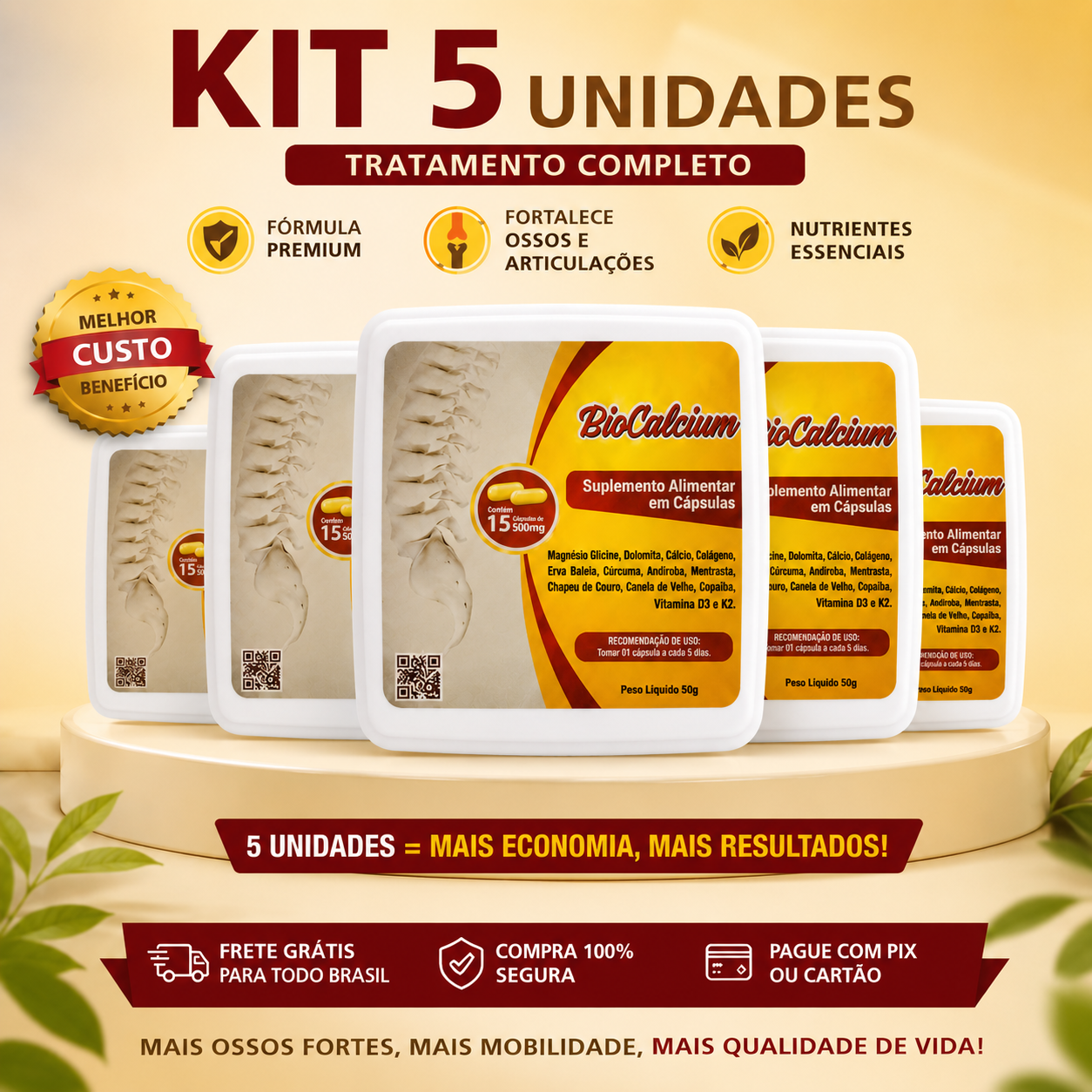 Kit 5 Unidades BioCalcium